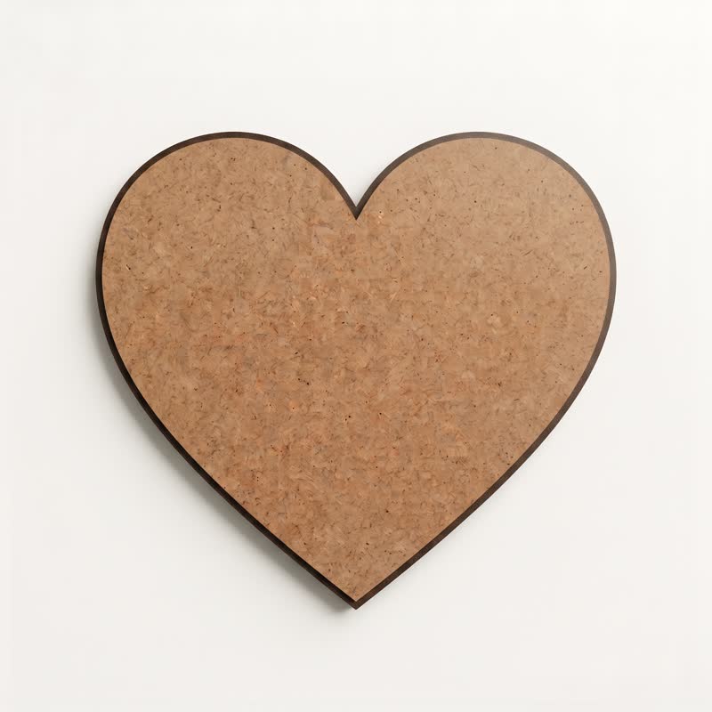 Recorte en fibrofácil con forma de Corazón