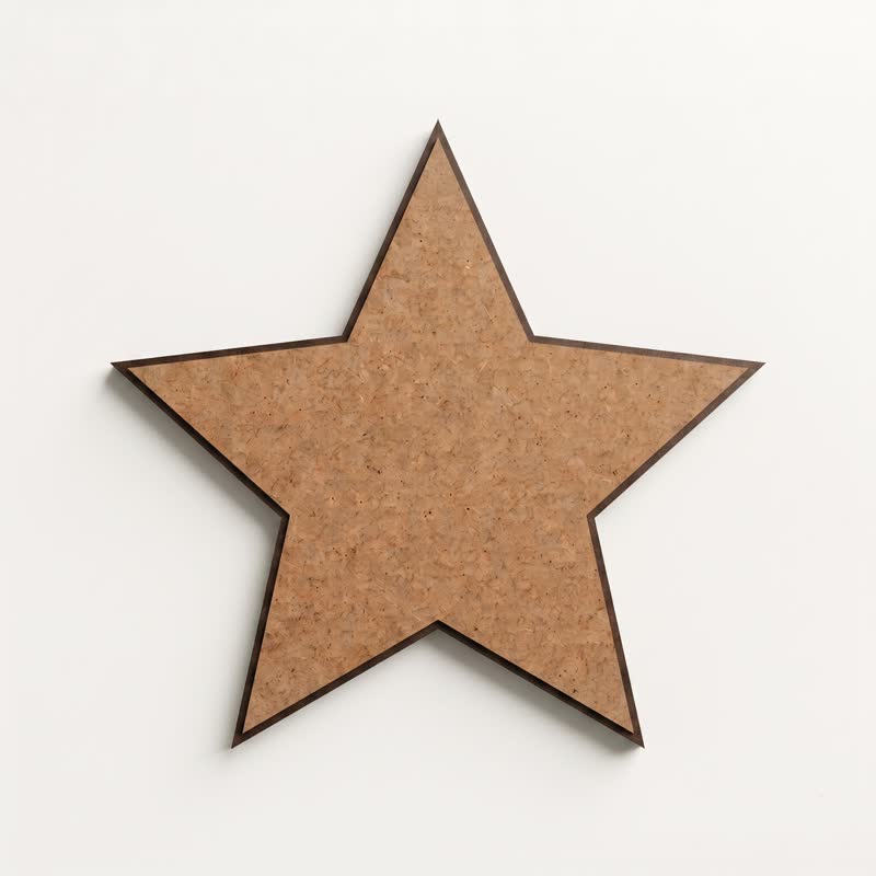 Recorte en fibrofácil con forma de Estrella
